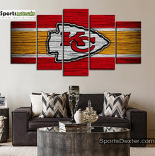 Load image into Gallery viewer, Kansas City Chiefs Wooden Look Wall Canvas 1