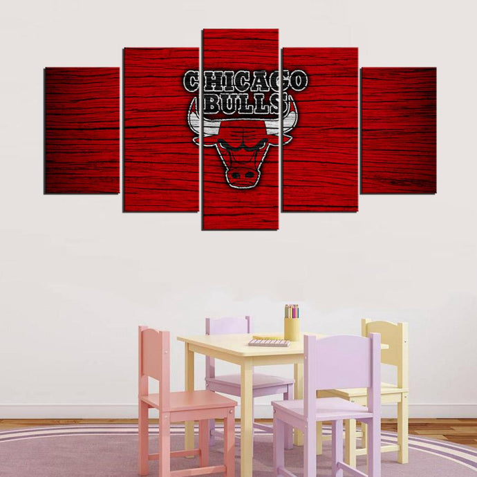 Chicago Bulls Wooden Style Wall Canvas