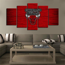 Load image into Gallery viewer, Chicago Bulls Wooden Style Wall Canvas
