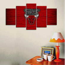 Load image into Gallery viewer, Chicago Bulls Wooden Style Wall Canvas