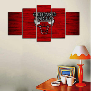 Chicago Bulls Wooden Style Wall Canvas