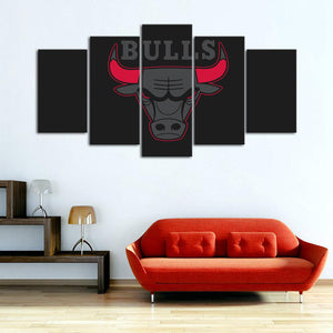 Chicago Bulls Black Wall Canvas