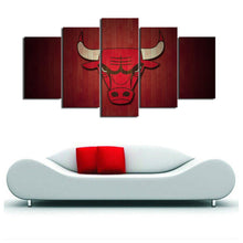 Load image into Gallery viewer, Chicago Bulls Red Wood Look Wall Canvas