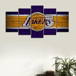 Los Angeles Lakers Wooden Style Canvas