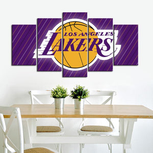 Los Angeles Lakers Line Texture Canvas