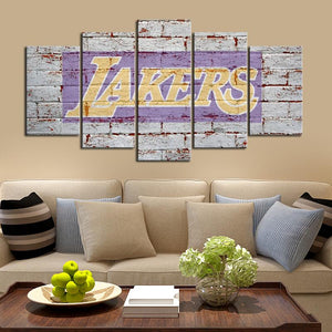 Los Angeles Lakers Old Wall Canvas