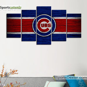Chicago Cubs Wooden Look Canvas