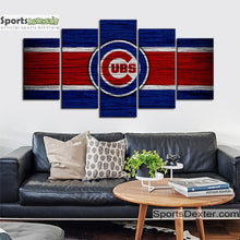 Load image into Gallery viewer, Chicago Cubs Wooden Look Canvas