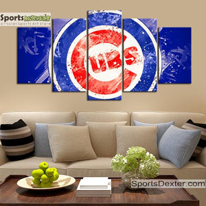 Chicago Cubs Paint Splash Canvas