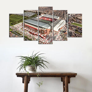 Liverpool F.C. Stadium Areal 5 Pieces Wall Painting Canvas