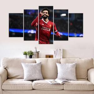 Mohamed Salah Liverpool F.C. 5 Pieces Wall Painting Canvas