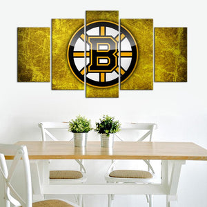 Boston Bruins Logo 5 Pieces Wall Painting Canvas