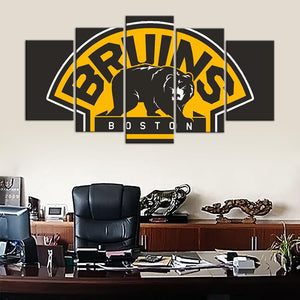 Boston Bruins Brown 5 Pieces Wall Painting Canvas