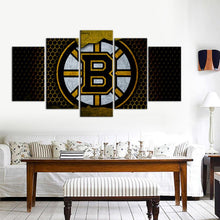 Load image into Gallery viewer, Boston Bruins Metal Look 5 Pieces Wall Painting Canvas