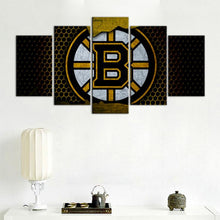 Load image into Gallery viewer, Boston Bruins Metal Look 5 Pieces Wall Painting Canvas