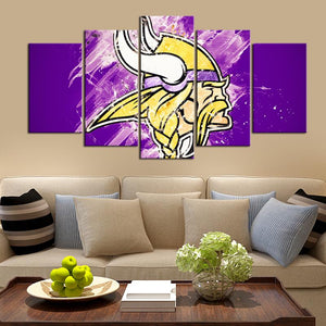 Minnesota Vikings Paint Splash Wall Canvas 1