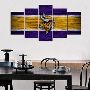 Minnesota Vikings Wooden Look Wall Canvas 1