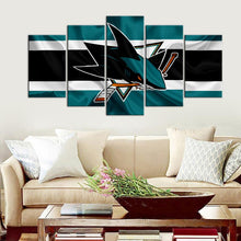 Load image into Gallery viewer, San Jose Sharks Fabric Flag 5 Pieces Wall Painting Canvas
