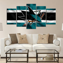 Load image into Gallery viewer, San Jose Sharks Fabric Flag 5 Pieces Wall Painting Canvas