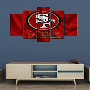 San Francisco 49ers Flag Style Wall Canvas 1