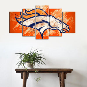 Denver Broncos Paint Splash Canvas