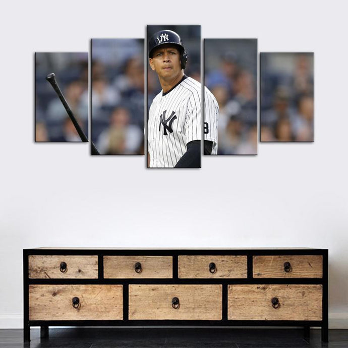 Alex Rodriguez New York Yankees Canvas 5 Pieces Wall Painting Canvas