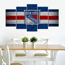 Load image into Gallery viewer, New York Rangers Wooden Look Wall Canvas