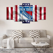 Load image into Gallery viewer, New York Rangers American Flag Wall Canvas