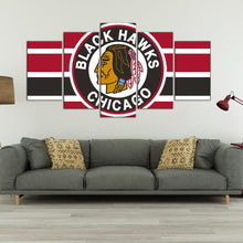 Load image into Gallery viewer, Chicago Blackhawks Stripes Look 5 Pieces Wall Art Painting Canvas