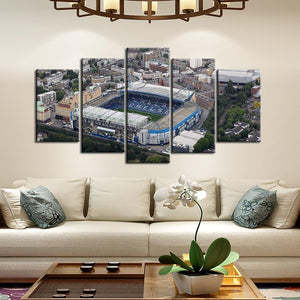Chelsea F.C. Stadium Areal View  5 Pieces Wall Painting Canvas