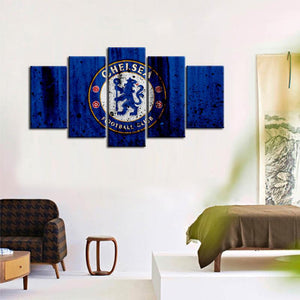 Chelsea F.C. Rough Look 5 Pieces Wall Painting Canvas