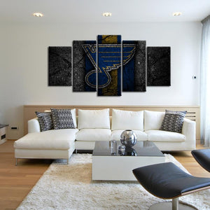 St. Louis Blues Rock Style 5 Pieces Wall Painting Canvas