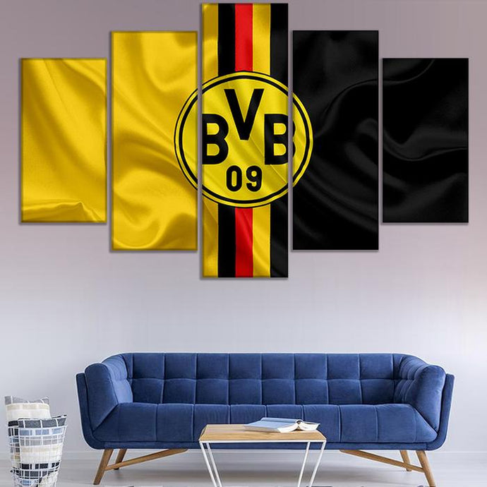 Borussia Dortmund Flag Look Wall Canvas 1