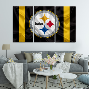 Pittsburgh Steelers Fabric Flag Look Wall Canvas 2