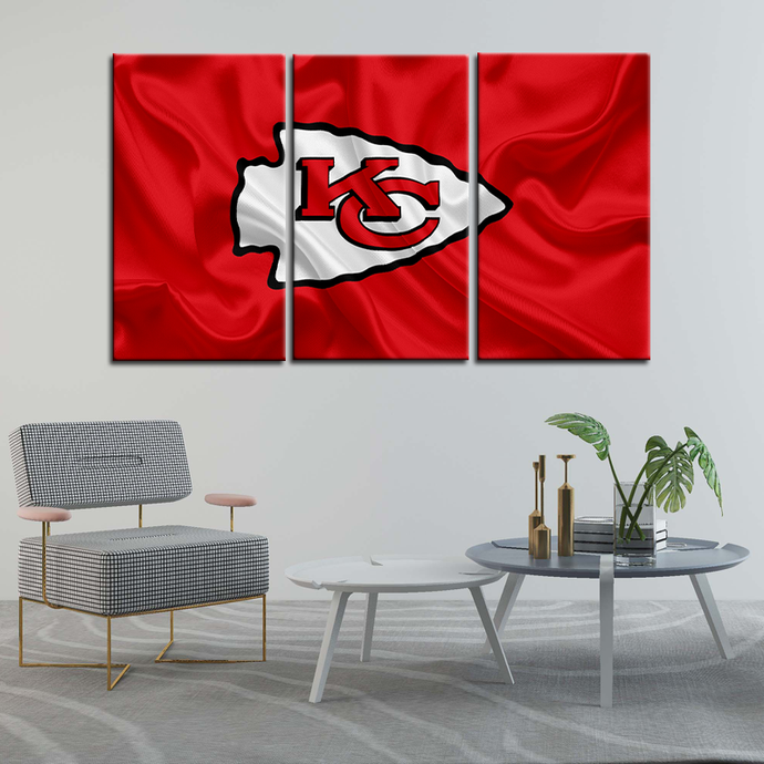 Kansas City Chiefs Flag Look Wall Canvas 2