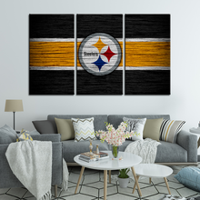 Load image into Gallery viewer, Pittsburgh Steelers Wooden Look Wall Canvas 2