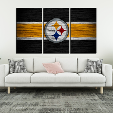 Load image into Gallery viewer, Pittsburgh Steelers Wooden Look Wall Canvas 2
