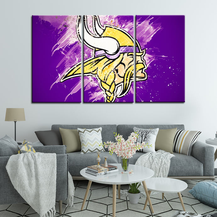 Minnesota Vikings Paint Splash Wall Canvas 2
