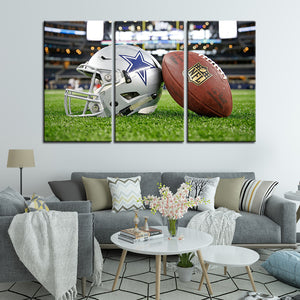 Dallas Cowboys Football & Helmet Wall Canvas 2