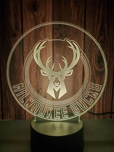 Milwaukee Bucks 3D LED Lamp