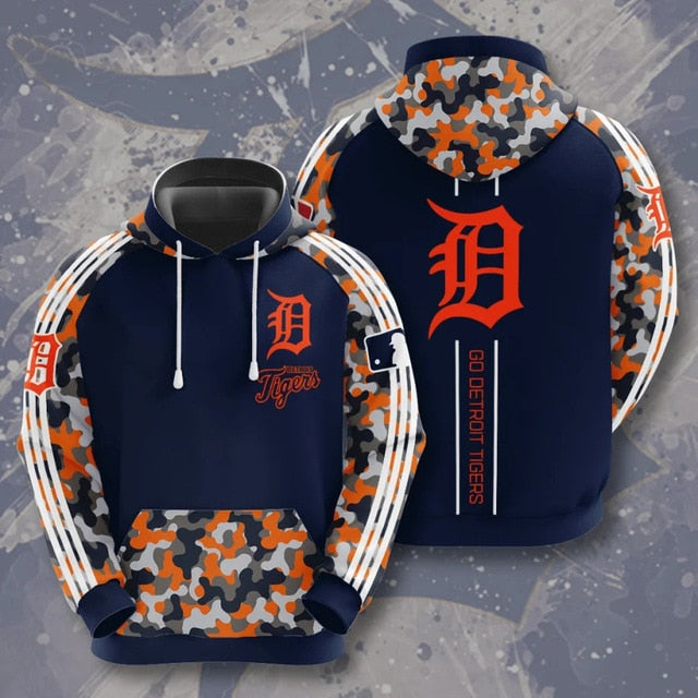 Detroit Tigers Casual Camouflage Hoodie