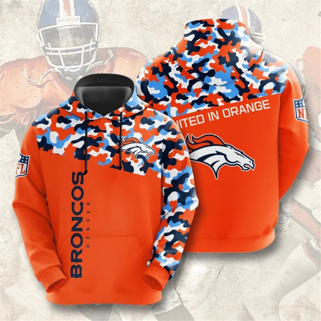 Denver Broncos Camouflage Casual Hoodie