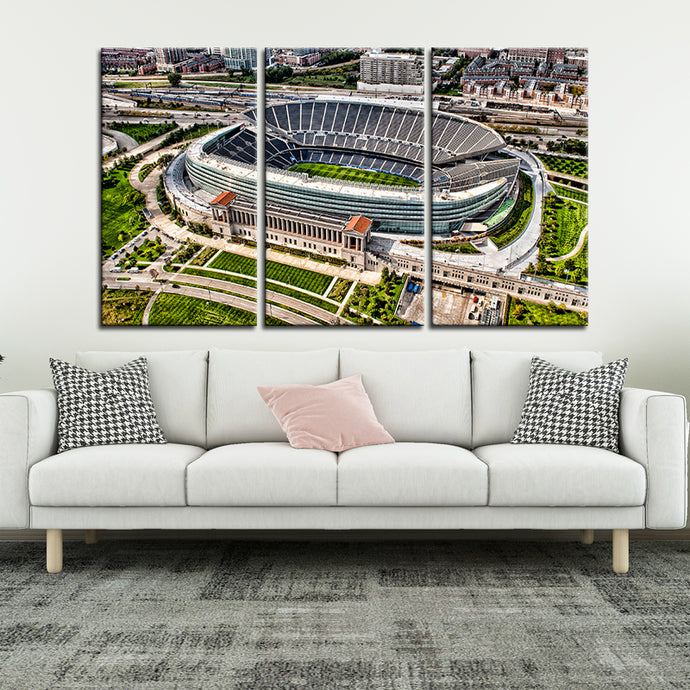 Chicago Bears Stadium From Above Wall Canvas 2