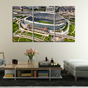 Chicago Bears Stadium From Above Wall Canvas 2