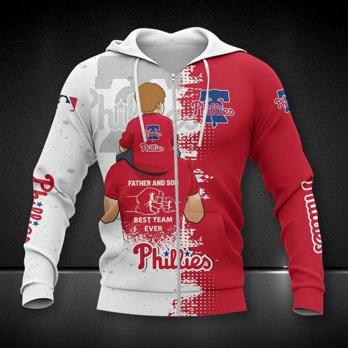 Philadelphia Phillies Father And Son Zipper Hoodie