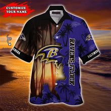 Load image into Gallery viewer, Baltimore Ravens Hawaiian 3D Shirt