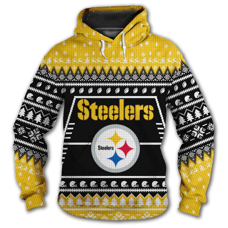 Pittsburgh Steelers 3d Hoodie Christmas Edition