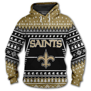 New Orleans Saints 3d Hoodie Christmas Edition