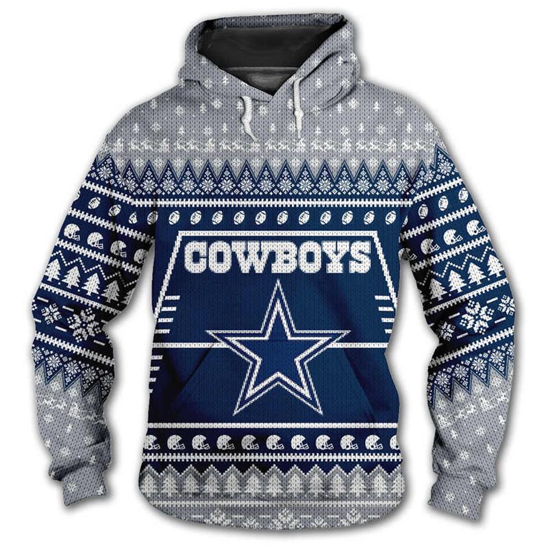 Dallas Cowboys 3d Hoodie Christmas Edition