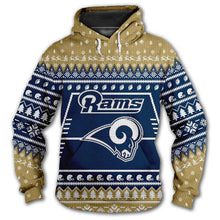 Load image into Gallery viewer, Los Angeles Rams 3d Hoodie Christmas Edition